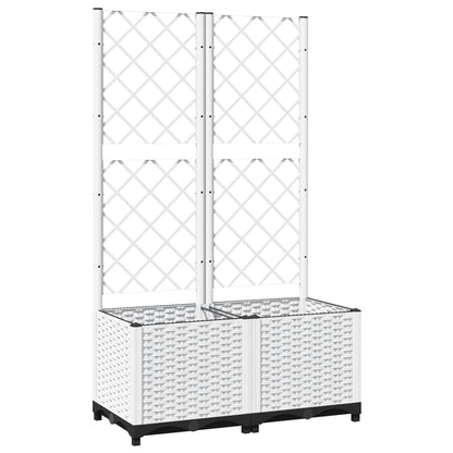 Jardinera Con Enrejado Pp Blanco 80x40x136 Cm_0