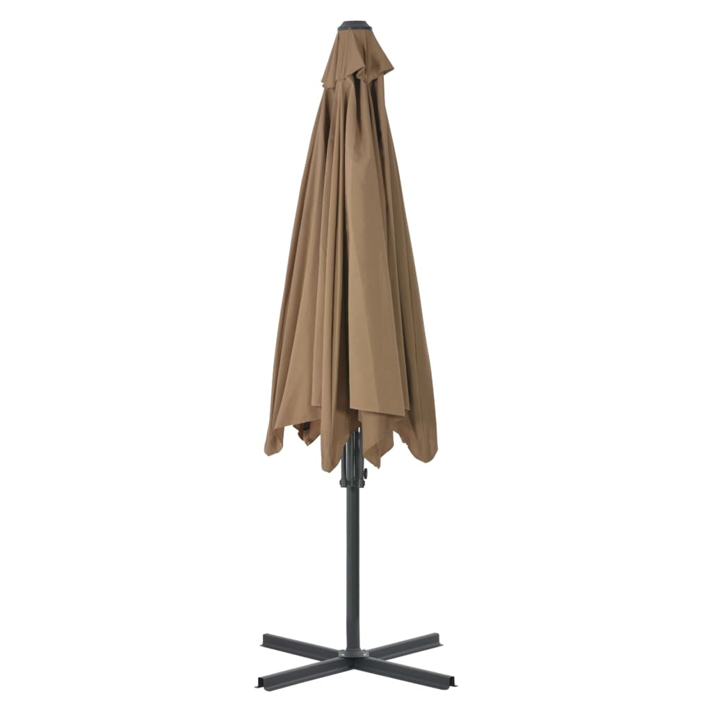 Vidaxl Sombrilla De Jardín Con Palo De Acero Taupe 300 Cm_3