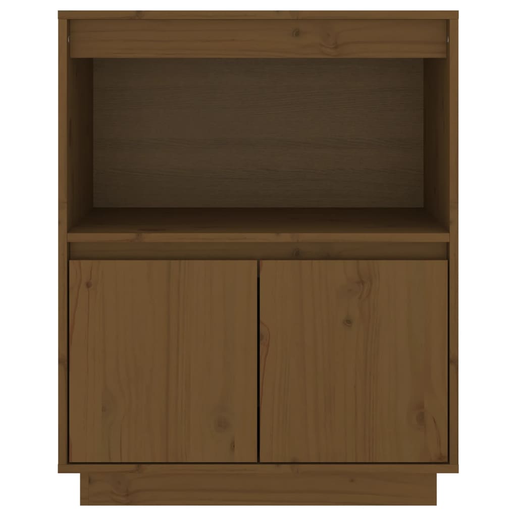 Aparador De Madera Maciza De Pino Marrón Miel 60x34x75 Cm / Vetonek_0