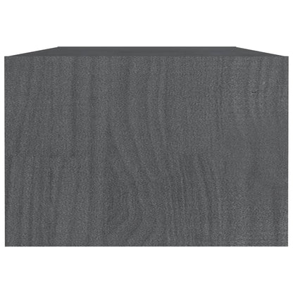 Mesa De Centro De Madera Maciza De Pino Gris 110x50x34 Cm_4