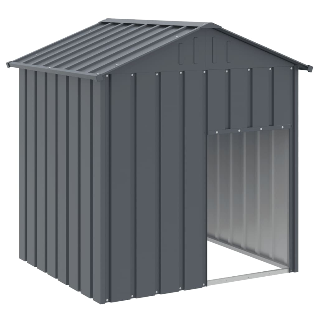 Caseta Perros Con Tejado Acero Galvanizado Gris 117x103x123cm_0