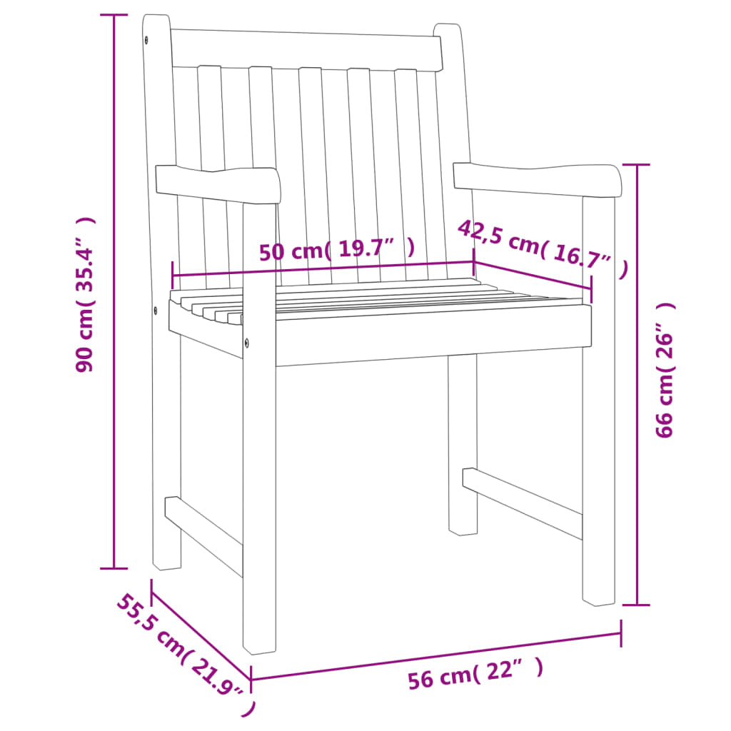 Vidaxl Sillas De Jardín 4 Uds Madera Maciza De Acacia 56x55,5x90 Cm_2