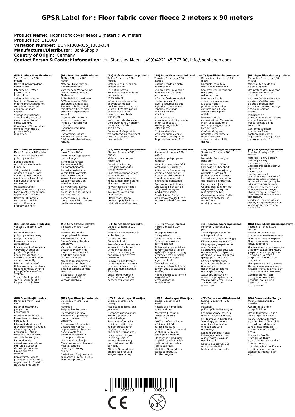 Tela Antihierbas Profesional 2x90m - Malla Geotextil Permeable Para Jardín_1