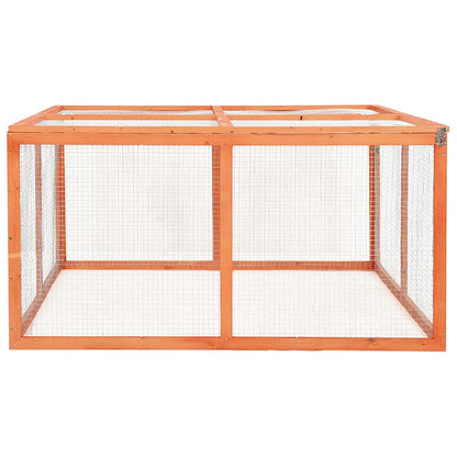 Conejera De Madera Maciza De Abeto 124x120x60 Cm_3