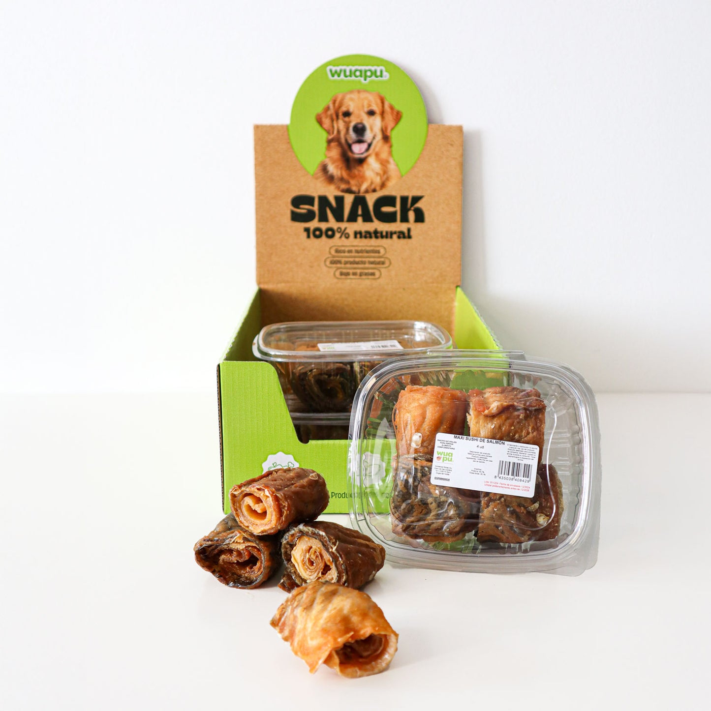 Snack Natural Para Perro Maxi Sushi Salmon 4u X 4 Bolsas Wuapu_0