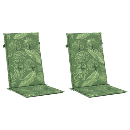 Vidaxl Cojines De Silla De Respaldo Alto 2 Uds Tela Estampado De Hojas_0
