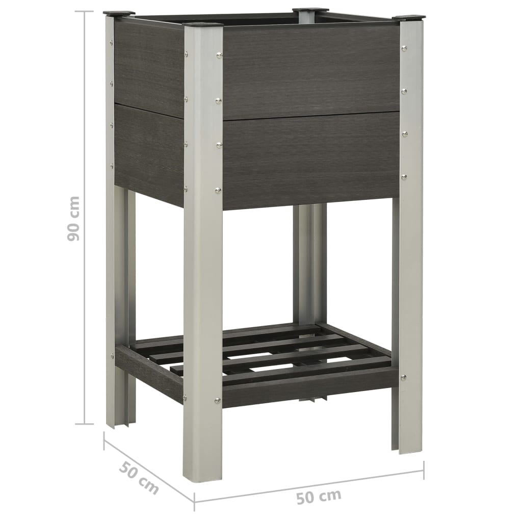 Mesa De Cultivo Para Jardín Con Estante Wpc Gris 50x50x90 Cm_4
