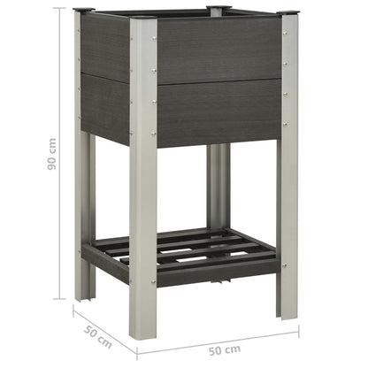 Mesa De Cultivo Para Jardín Con Estante Wpc Gris 50x50x90 Cm_4