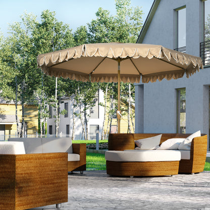 Outsunny Sombrilla De Terraza Ø264x240 Cm Ángulo Ajustable Con Manivela Caqui_1