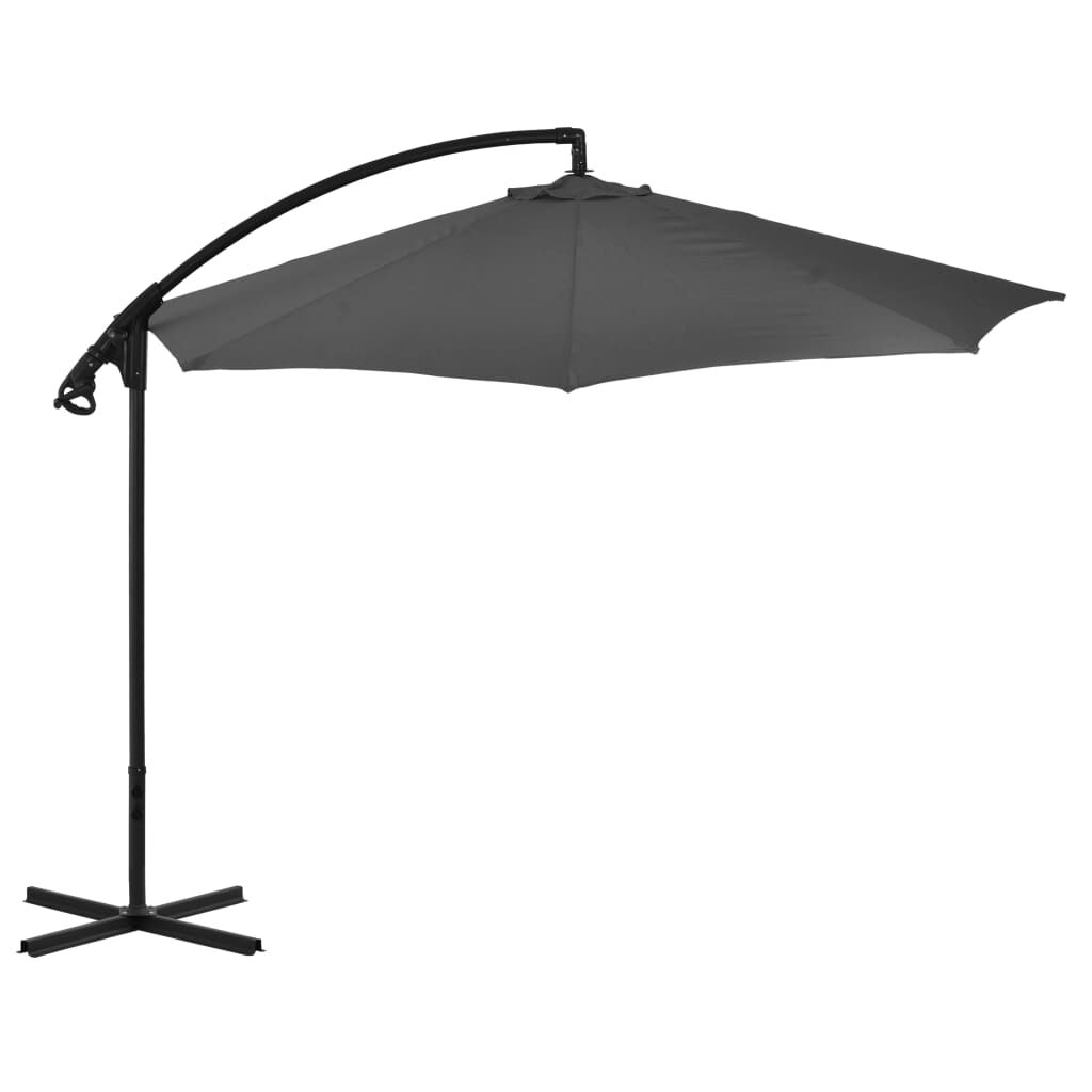 Vidaxl Sombrilla Voladiza Con Poste De Acero Gris Antracita 300 Cm_1