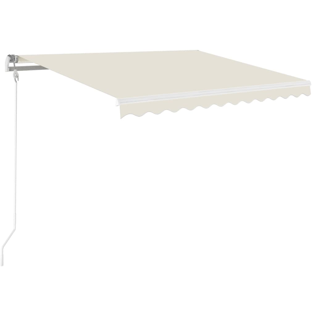 Toldo Retráctil Manual Con Led Color Crema 350x250 Cm_0