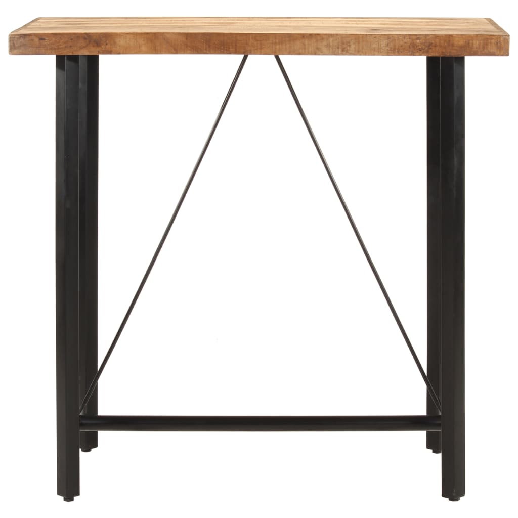 Mesa Alta De Hierro Y Madera Maciza De Mango 110x55x107 Cm_0
