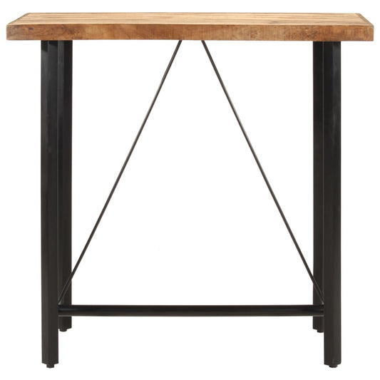 Mesa Alta De Hierro Y Madera Maciza De Mango 110x55x107 Cm_0