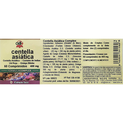 Centella Asiática 400 mg Obire 60 comprimidos