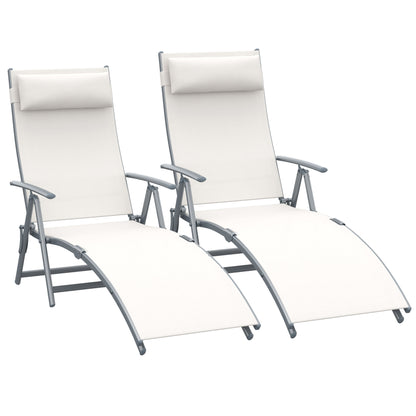 Outsunny Set De 2 Tumbonas Plegables Con Respaldo Ajustable 137x63,5x100,5 Cm_0