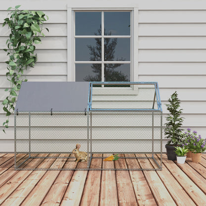 Pawhut Jaula Para Animales Pequeños Con 1 Puerta Superior 198x100x120 Cm Plata_4