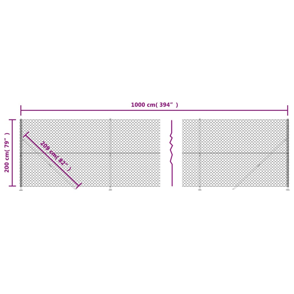 Cerca De Alambre Con Brida Gris Antracita 2x10 M / Vetonek_3