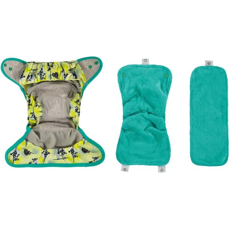 Pañal reutilizable bambú Pop-in corchetes Lemur Close Parent