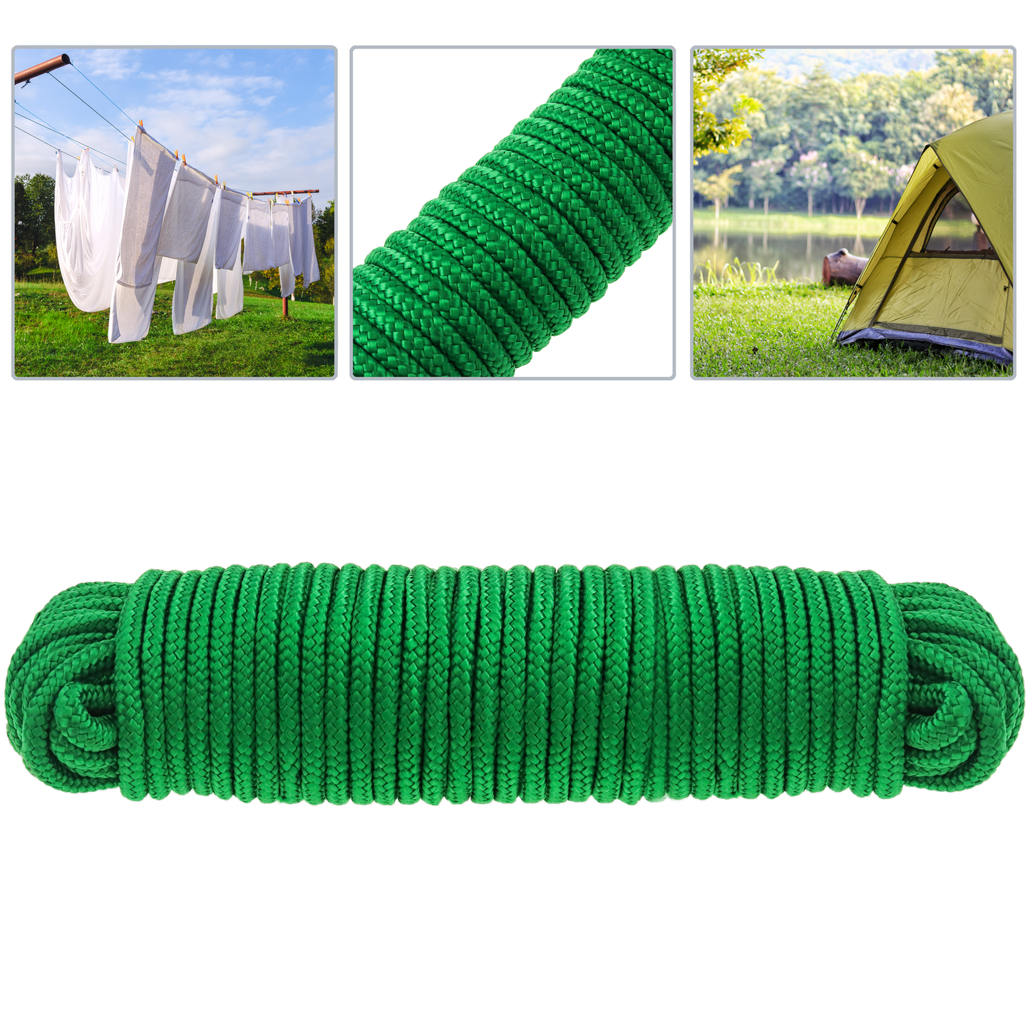 Cuerda Trenzada Multifilamento Pp 10 M X 6 Mm Verde_1