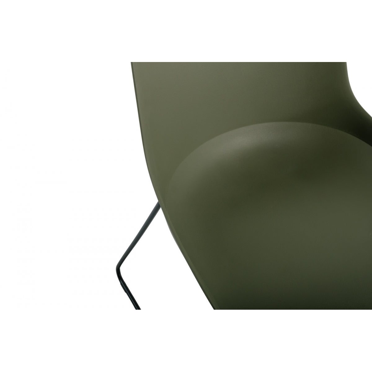 Lote De 2 Sillas De Jardín De Polipropileno Verde Caqui Paros - Patas De Metal - Apilables 47x53xh75,5cm_2