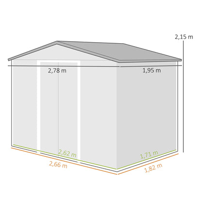 Outsunny Caseta De Jardín Exterior Con 2 Puertas 4,84m² 278x195x215cm Natural_2