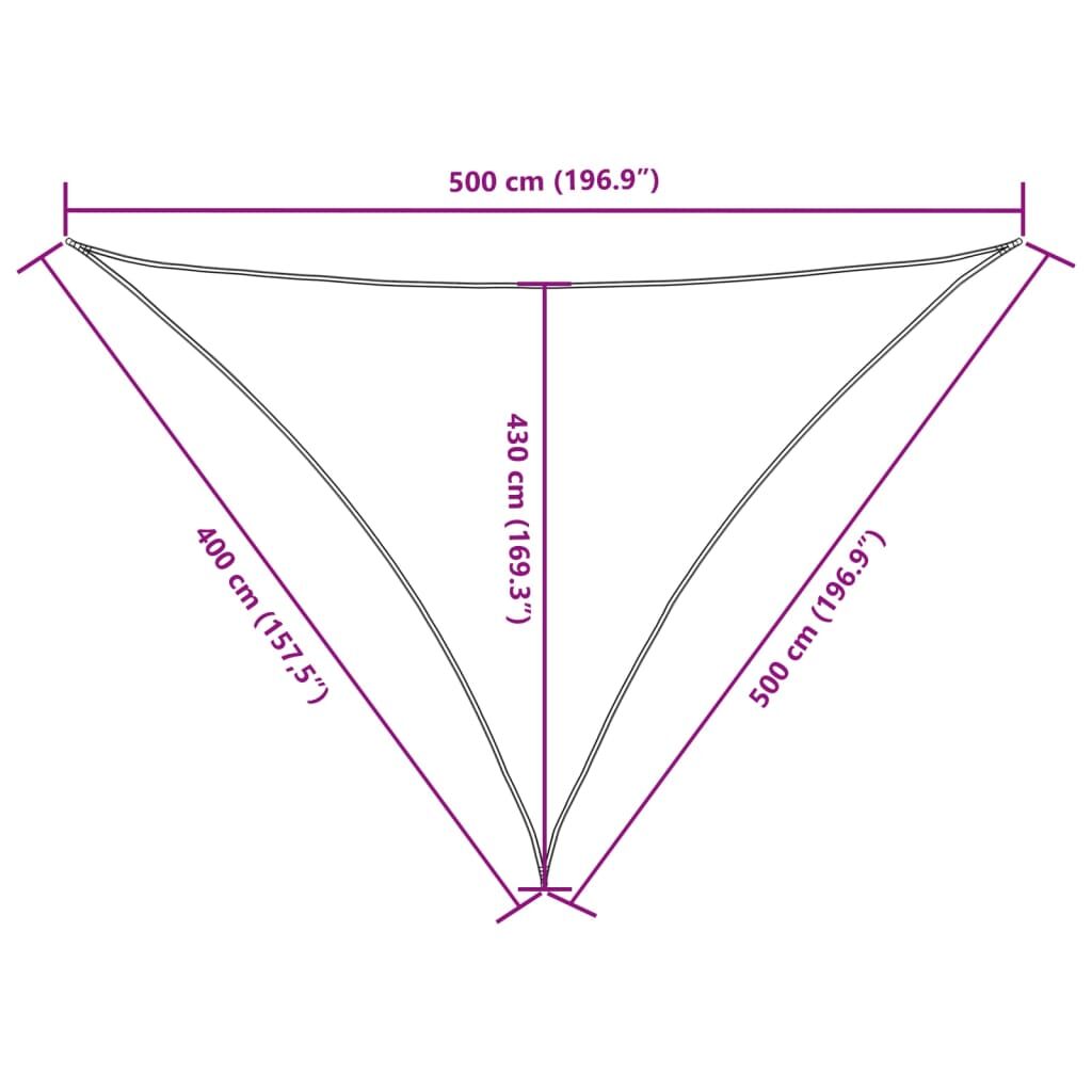 Vidaxl Toldo De Vela Triangular Tela Oxford Marrón 4x5x5 M_2