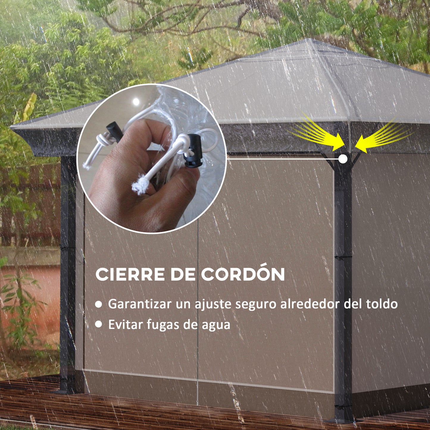 Outsunny Cubierta Protectora Para Gazebo 3x3 M Cubierta Impermeable Para Pérgola_4