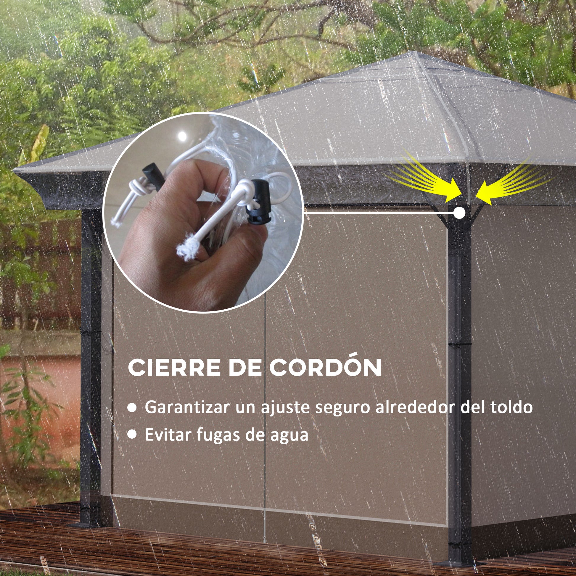 Outsunny Cubierta Protectora Para Gazebo 3x3 M Cubierta Impermeable Para Pérgola_4