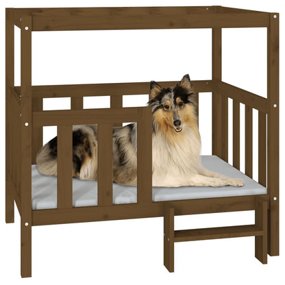 Vidaxl Cama Perros Madera Maciza Pino Marrón Miel 105,5x83,5x100 Cm_3