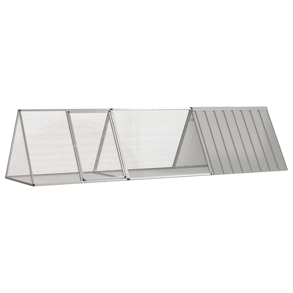 Vidaxl Jaula Para Conejos De Acero Galvanizado, Gris, 302,5 X 80,5 X 71 Cm_0