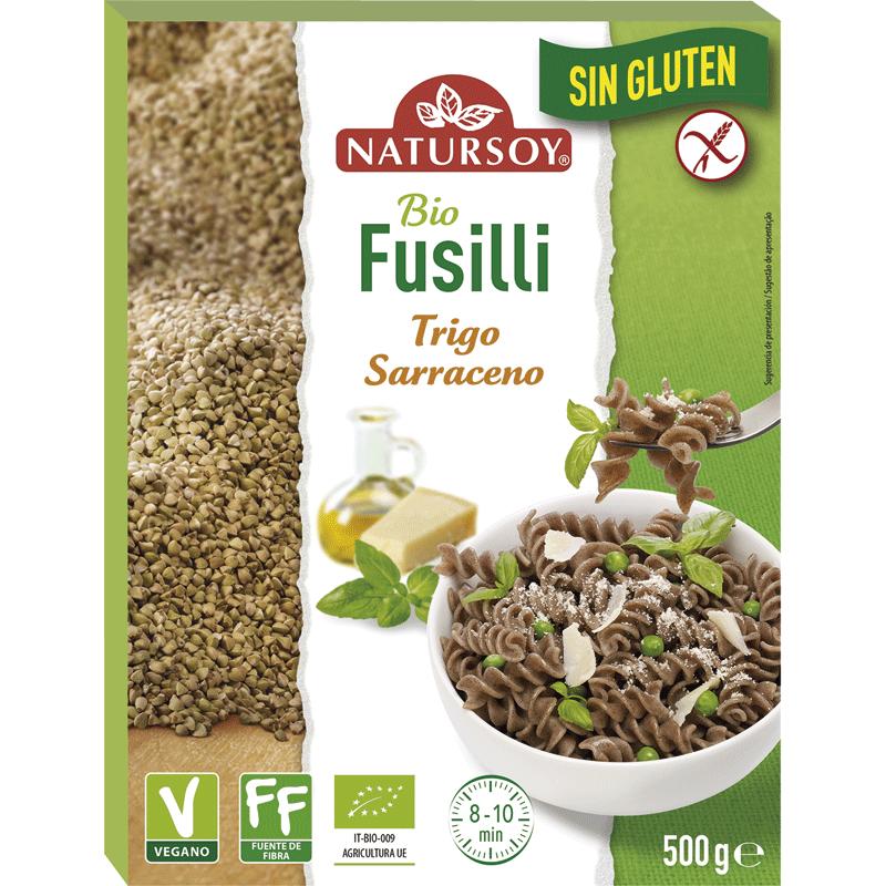 Fusilli Trigo Sarraceno Sin gluten, 500 g. Natursoy