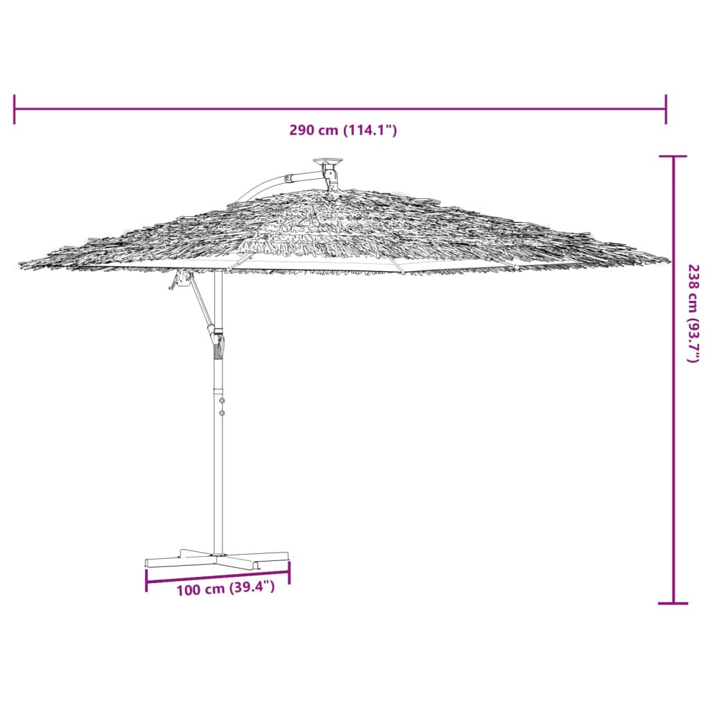 Vidaxl Sombrilla De Jardín Con Poste De Acero Marrón 290x290x238 Cm_2