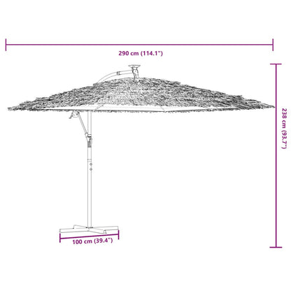 Vidaxl Sombrilla De Jardín Con Poste De Acero Marrón 290x290x238 Cm_2