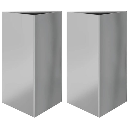 Jardineras Triangulares 2 Uds Acero Galvanizado 50x43x75 Cm_0