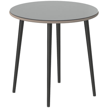 Outsunny Mesa De Comedor De Jardín Con Tablero Vidrio Templado 80x80x74 Cm Gris_0