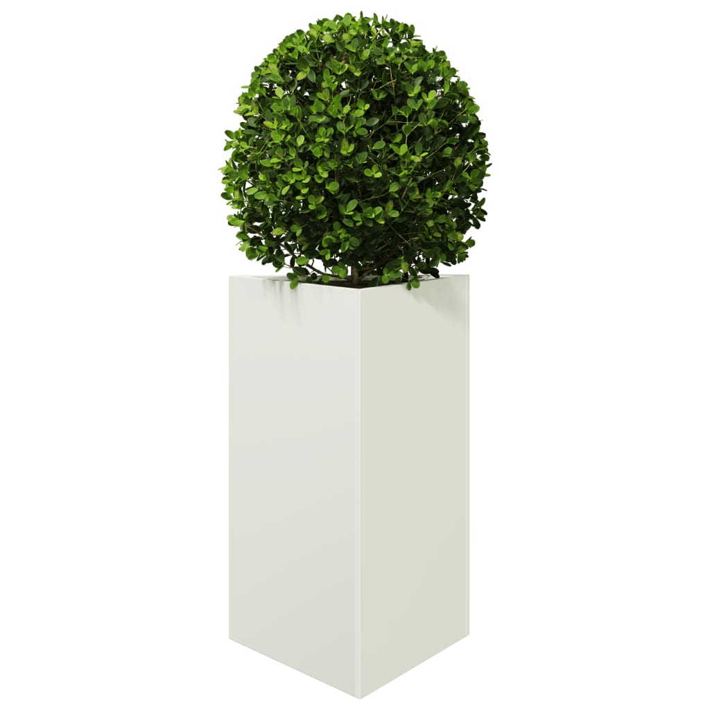 Jardineras Triangulares 2 Uds Acero Blanco 50x43x75 Cm_3