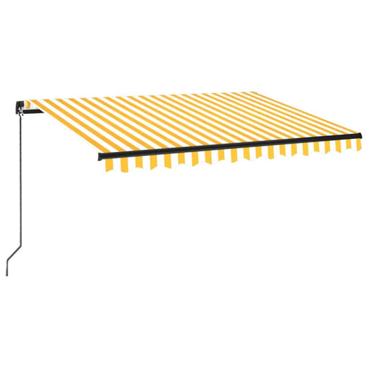 Toldo Retráctil Manual Amarillo Y Blanco 350x250 Cm_0