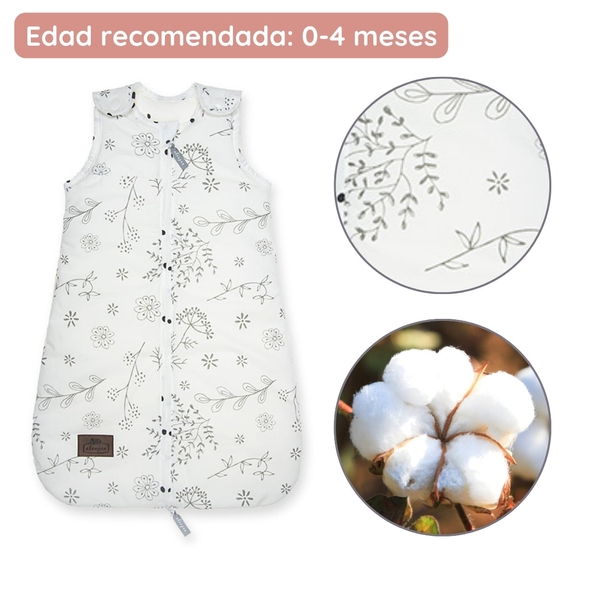 Saco De Dormir Para Bebés Newborn 0-4m Bloom_4