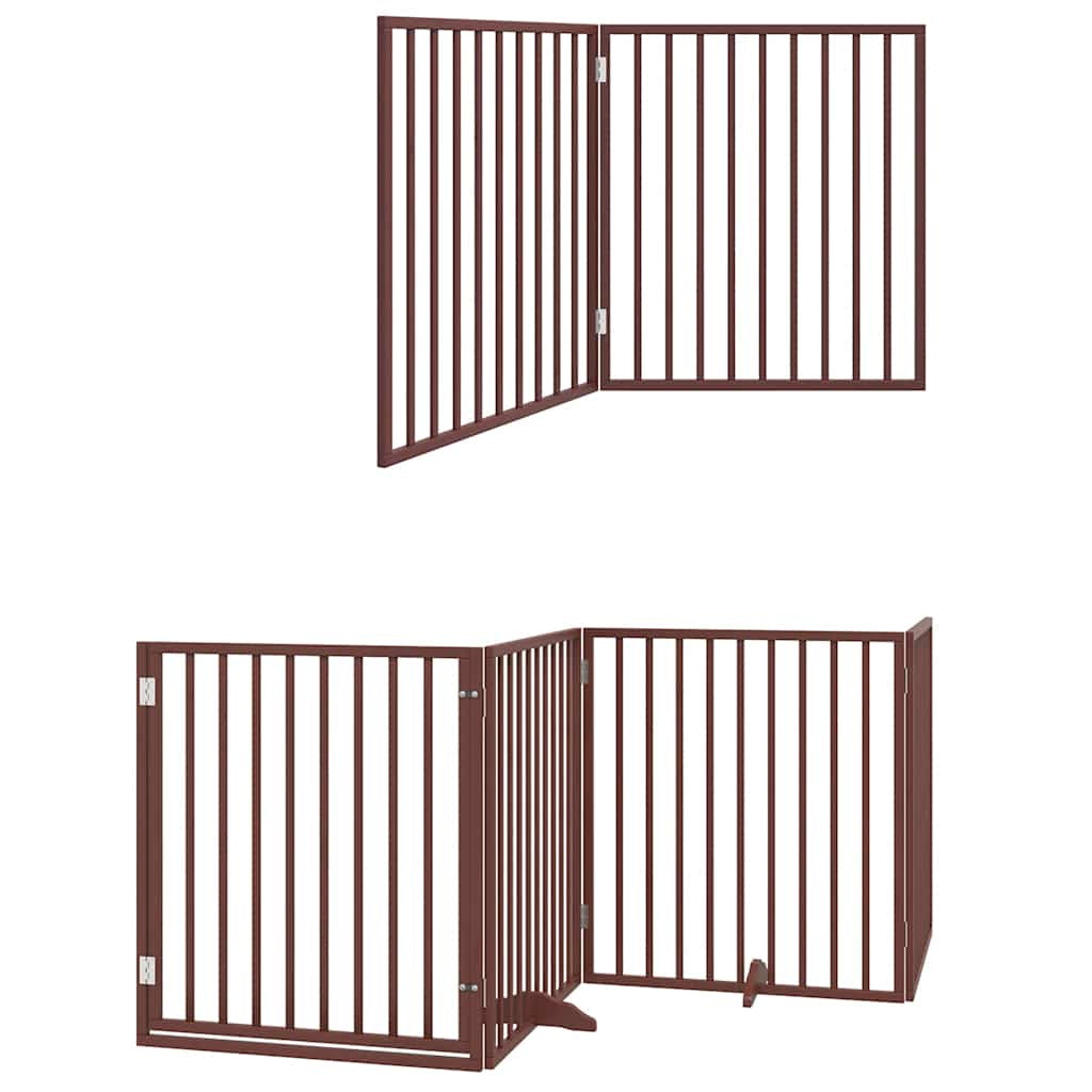 Vidaxl Puerta De Perros Plegable 12 Paneles Madera Álamo Marrón 960 Cm_2