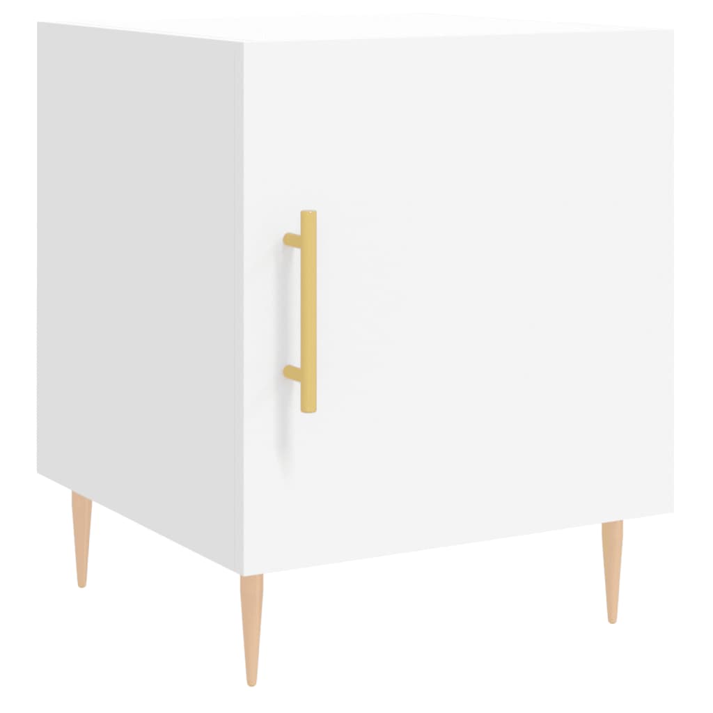 Mesita De Noche Madera De Ingeniería Blanco 40x40x50 Cm_0