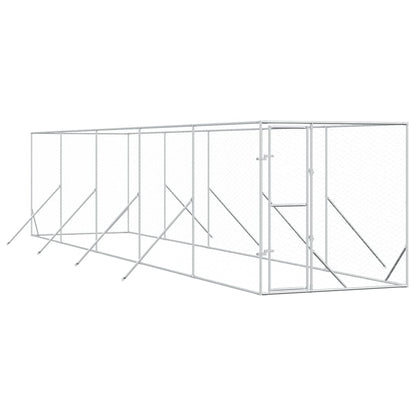 Perrera De Exterior Acero Galvanizado Plateado 2x10x2 M_0
