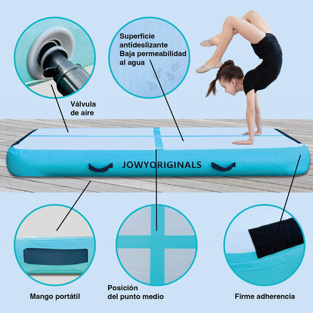 Airtrack 300x100x20cm Colchoneta Inflable, Color Azul_3
