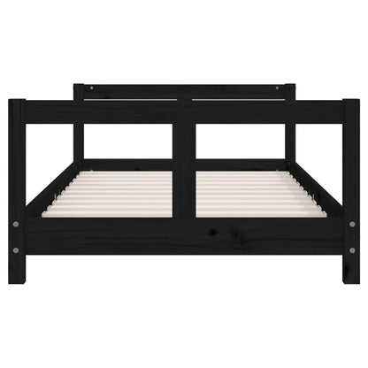 Estructura De Cama Para Niños Madera De Pino Negro 80x160 Cm / Vetonek_5