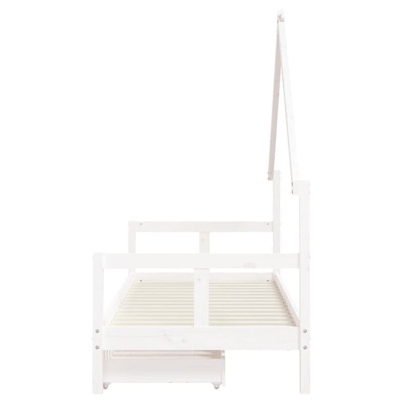 Vidaxl Estructura Cama Niños Con Cajones Madera Pino Blanco 80x200 Cm_5