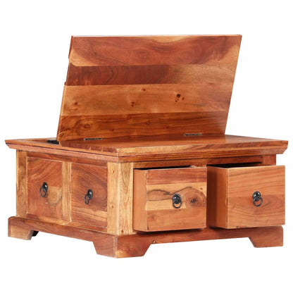 Mesa De Centro De Madera Maciza De Acacia 66x70x35 Cm_1