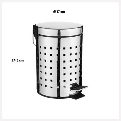 Cubo Pedal De Acero Inoxidable 3l Cube 24,5x17x17 Cm_1