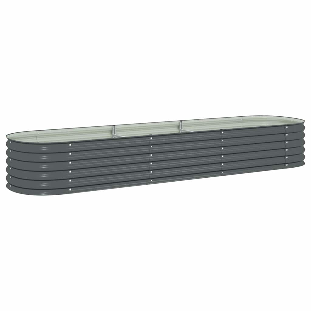 Arriate De Acero Galvanizado Gris 320x80x44 Cm_0