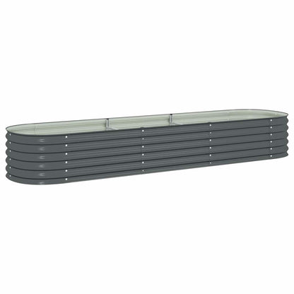 Arriate De Acero Galvanizado Gris 320x80x44 Cm_0