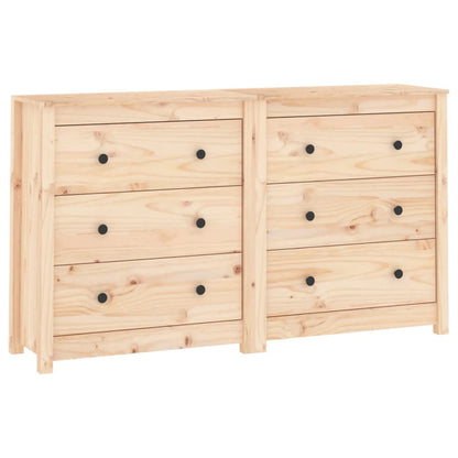 Aparador De Madera Maciza De Pino 140x35x80 Cm_1