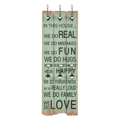 Perchero De Pared Happy Love Con 6 Ganchos 120x40 Cm_0